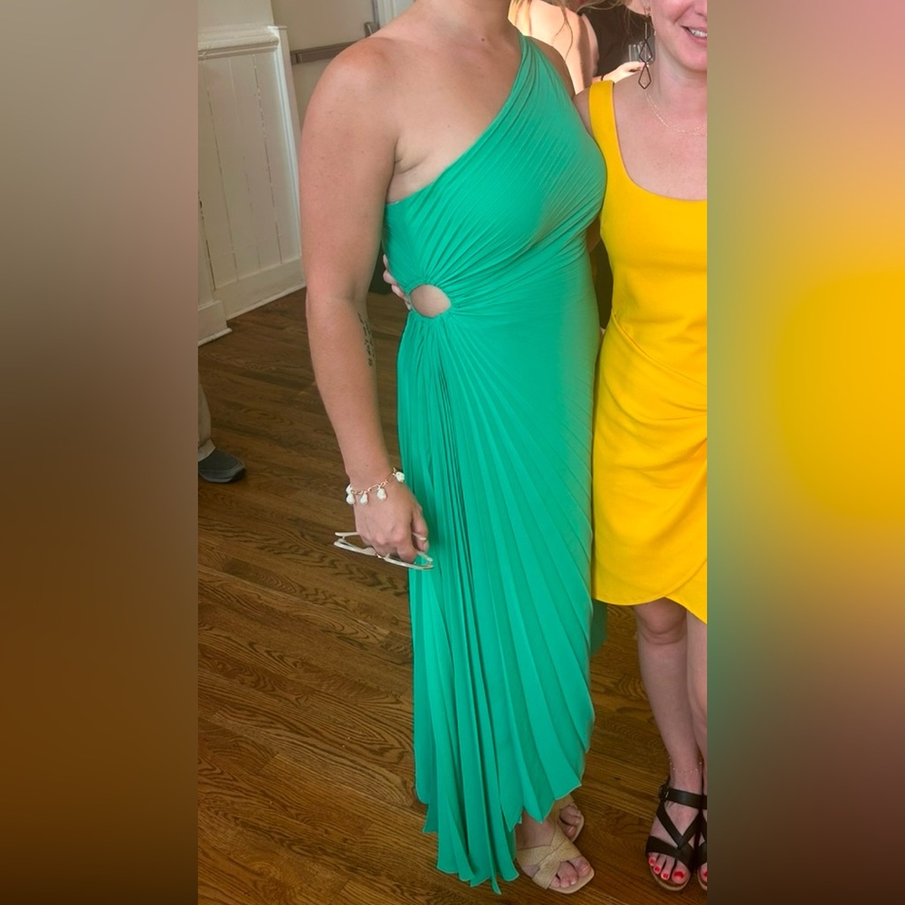 Nicole Miller one shoulder keyhole dress